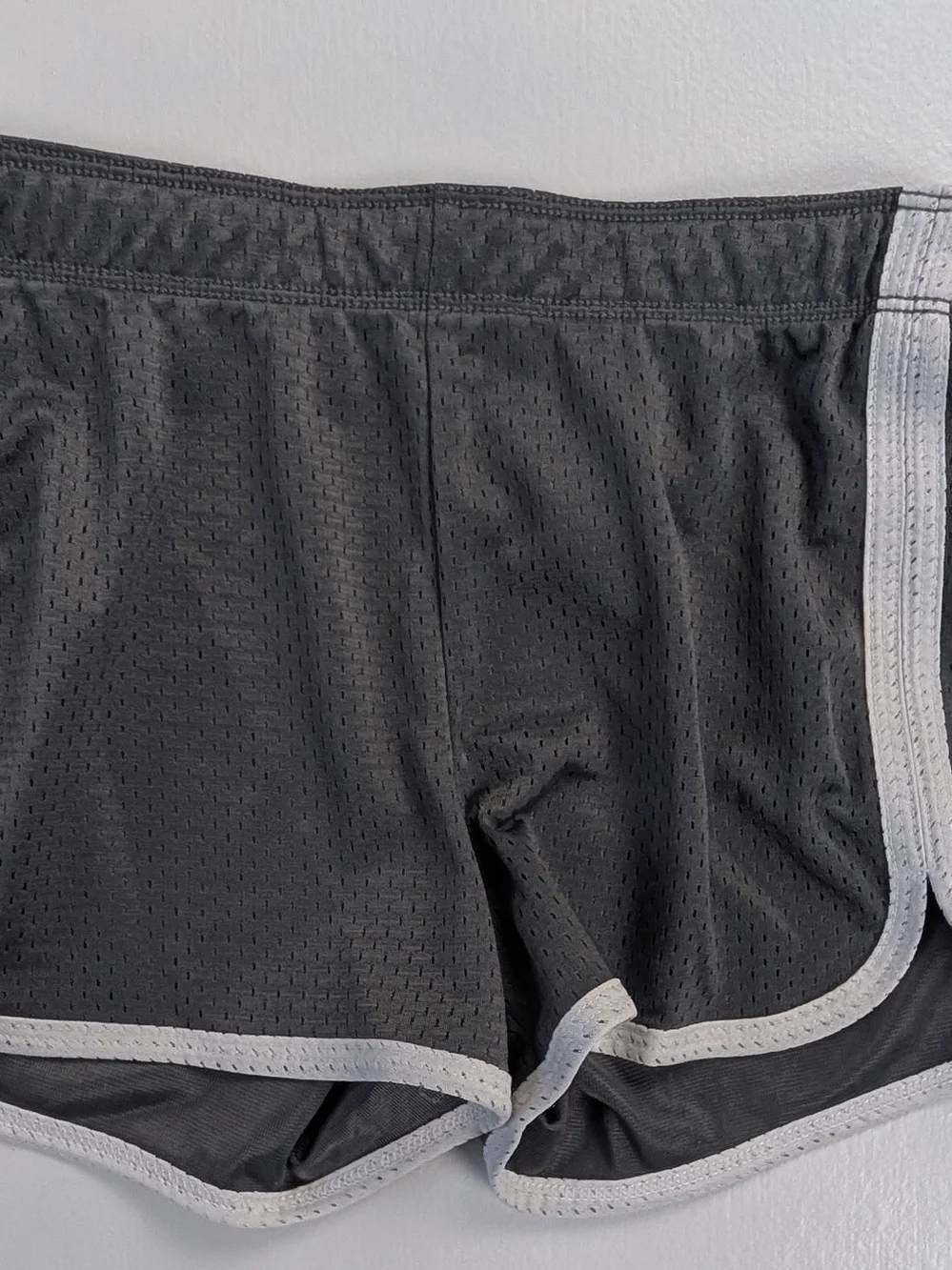 Justice Black Mesh Shorts with Light Gray Trim